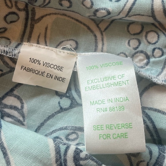 Lilly Pulitzer Sarah Tunic Dress Beaded Jeweled Neck Line Sleeves M Pale Blue - Picture 8 of 11